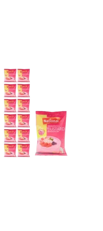 National Strawberry Custard 12 Packs 45g