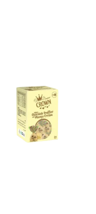 Crown White Chocolate Truffles with Mango Cream Box of 36 Pcs