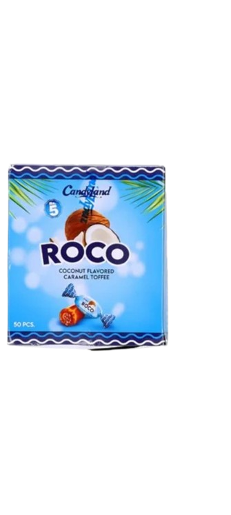 ROCO Coconut Flavored Caramel Toffee Box of 50 pcs