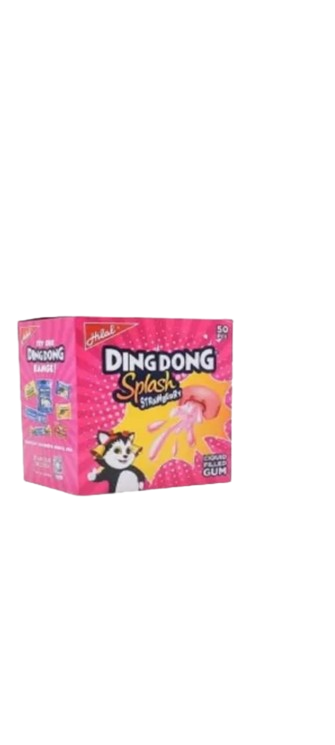 Ding Dong Splash Strawberry Bubble Gum Box of 50 Pcs