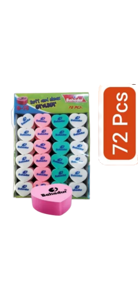 Bahadur B75 Soft & Clear Eraser 72Pcs